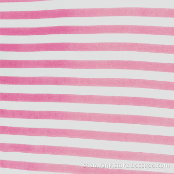 Tecido tecido de raiom listrado espesso rosa respirável